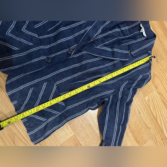 Cabi 100% linen nautical buttons striped women’s size 8 business casual blazer - Picture 11 of 11